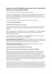 thumbnail of Rapport d’activités 2022 d’AMICAP présenté à l’AG du 7 octobre 2023 par Georges Riffard Président